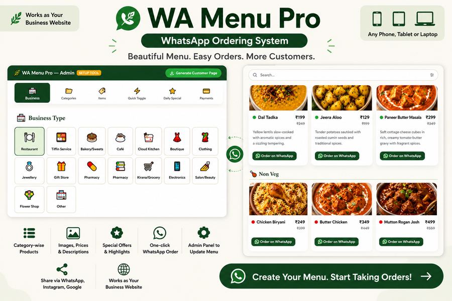 WA Menu Pro